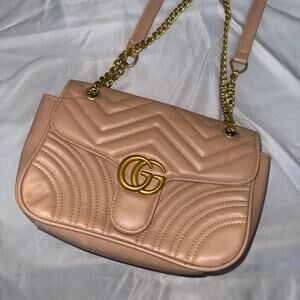 Faux Gucci GG Marmont Small Shoulder Bag Light Brown Crossbody
